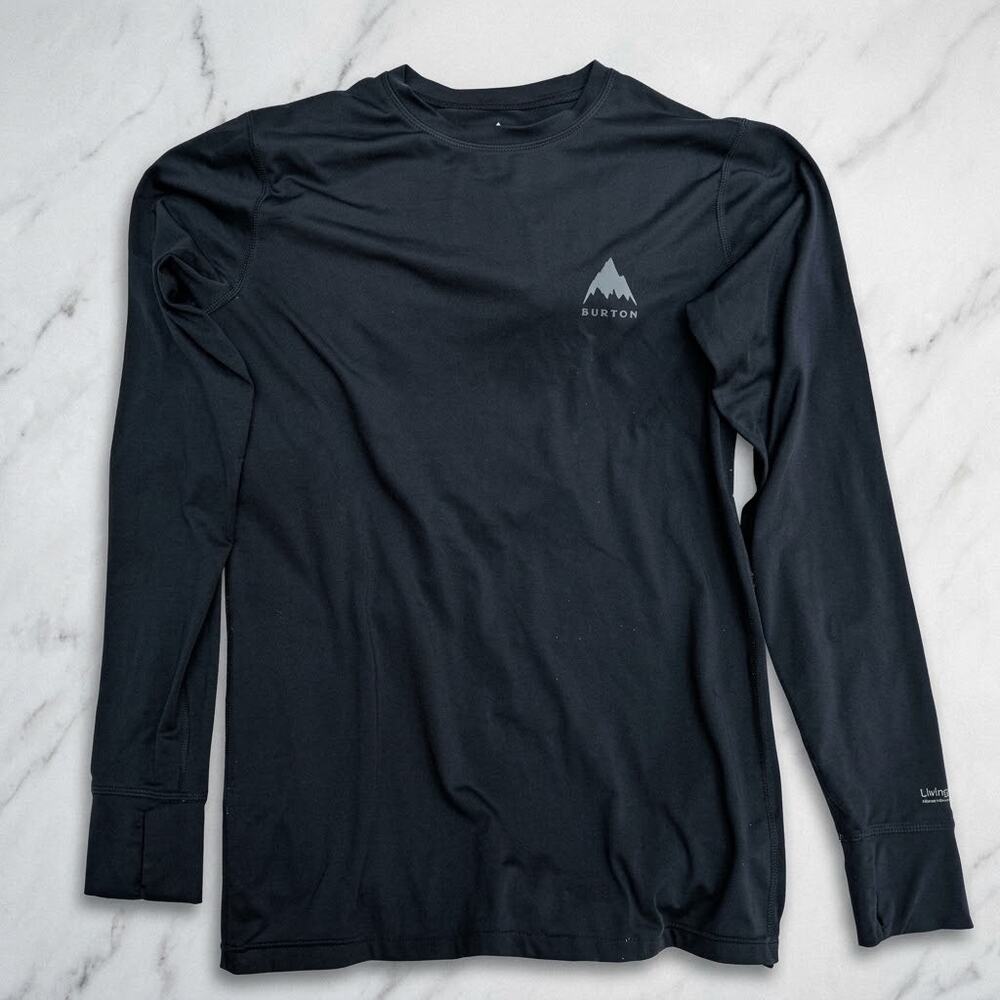 Burton Men's M Base Layer Top Black Thumbholes Snowcore Gorpcore Y2K